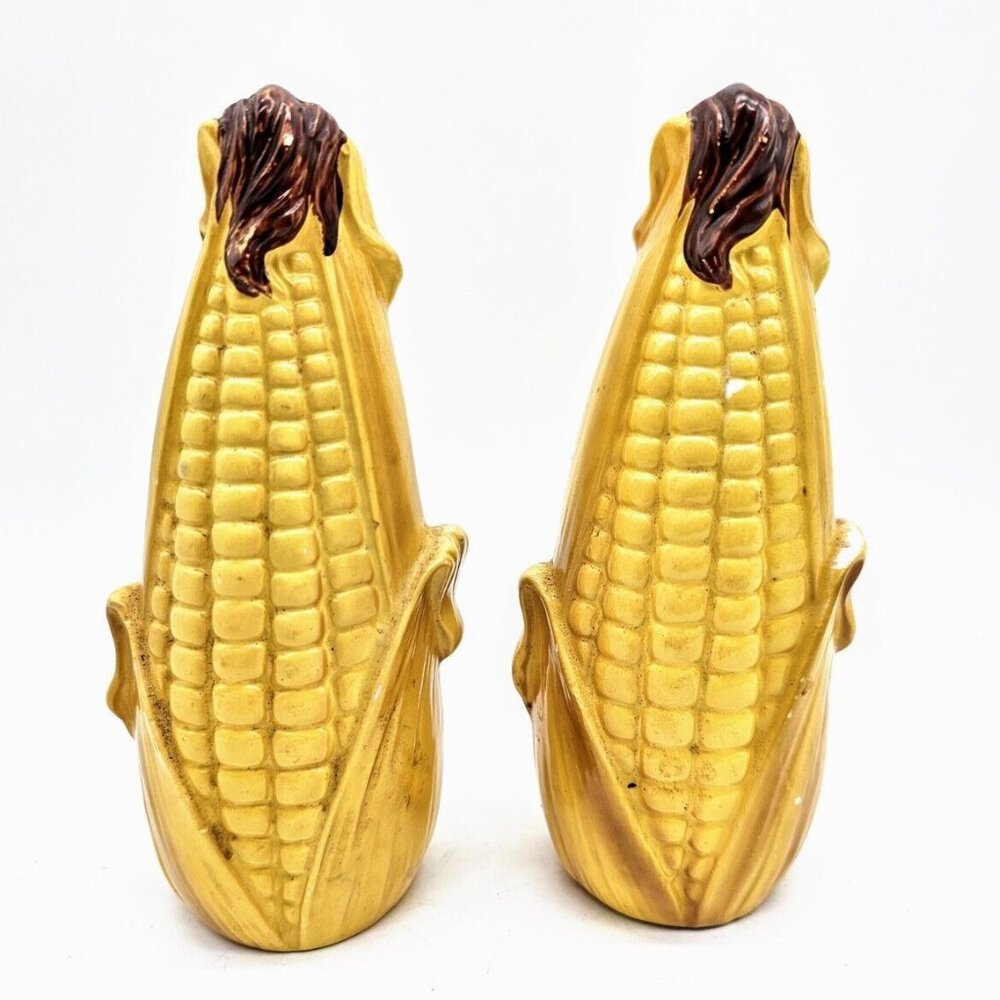 Vintage Corn On The Cob Kitsch Country Farmhouse Chic 6" Salt & Pepper Shakers